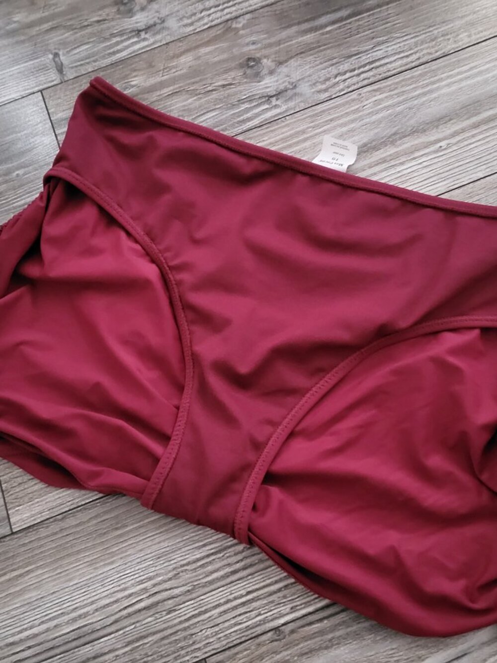 Maroon Ruched Swim Skirt Bikini Bottom 16 - Picture 7 of 10